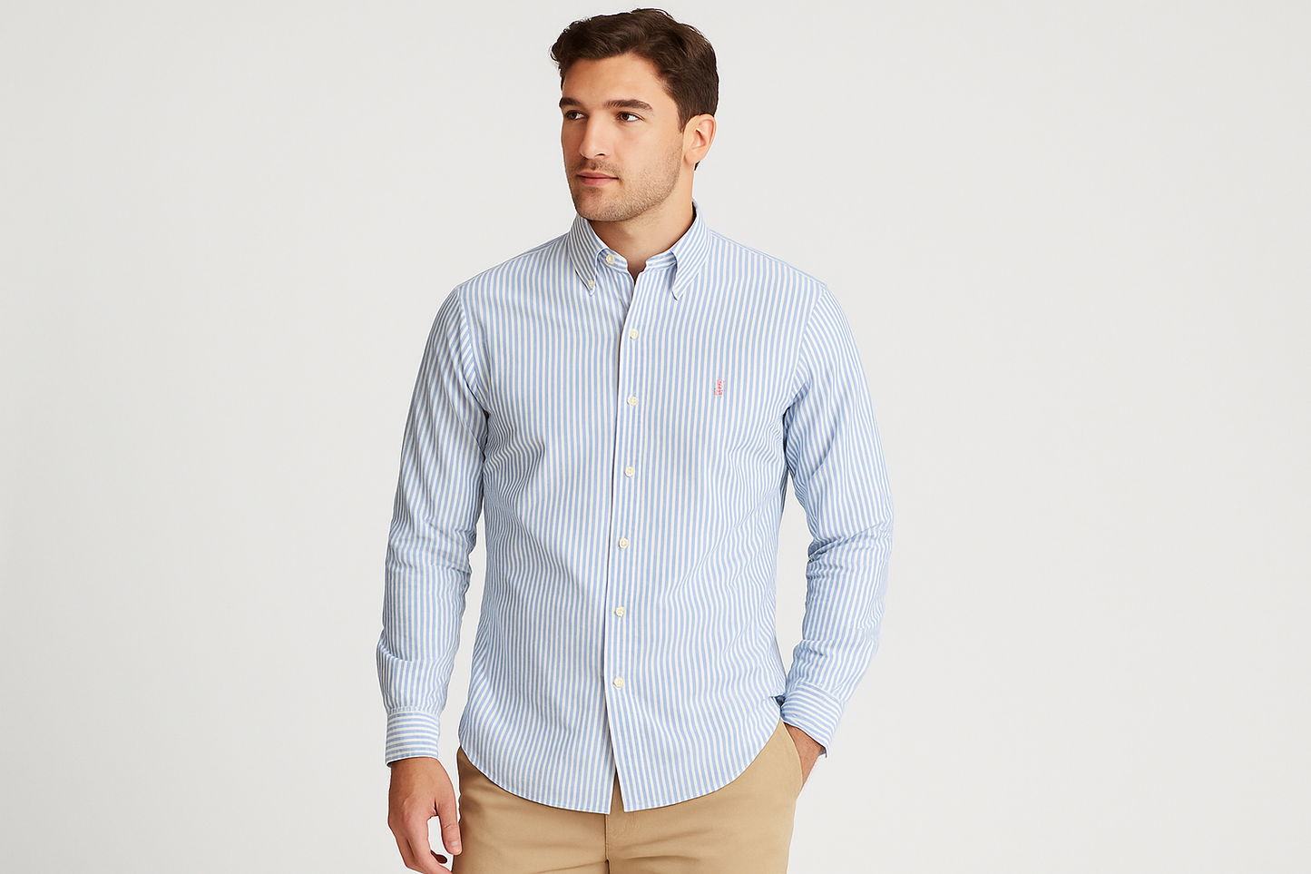 Pose casual elegante - modelo, rayas menos delgadas
