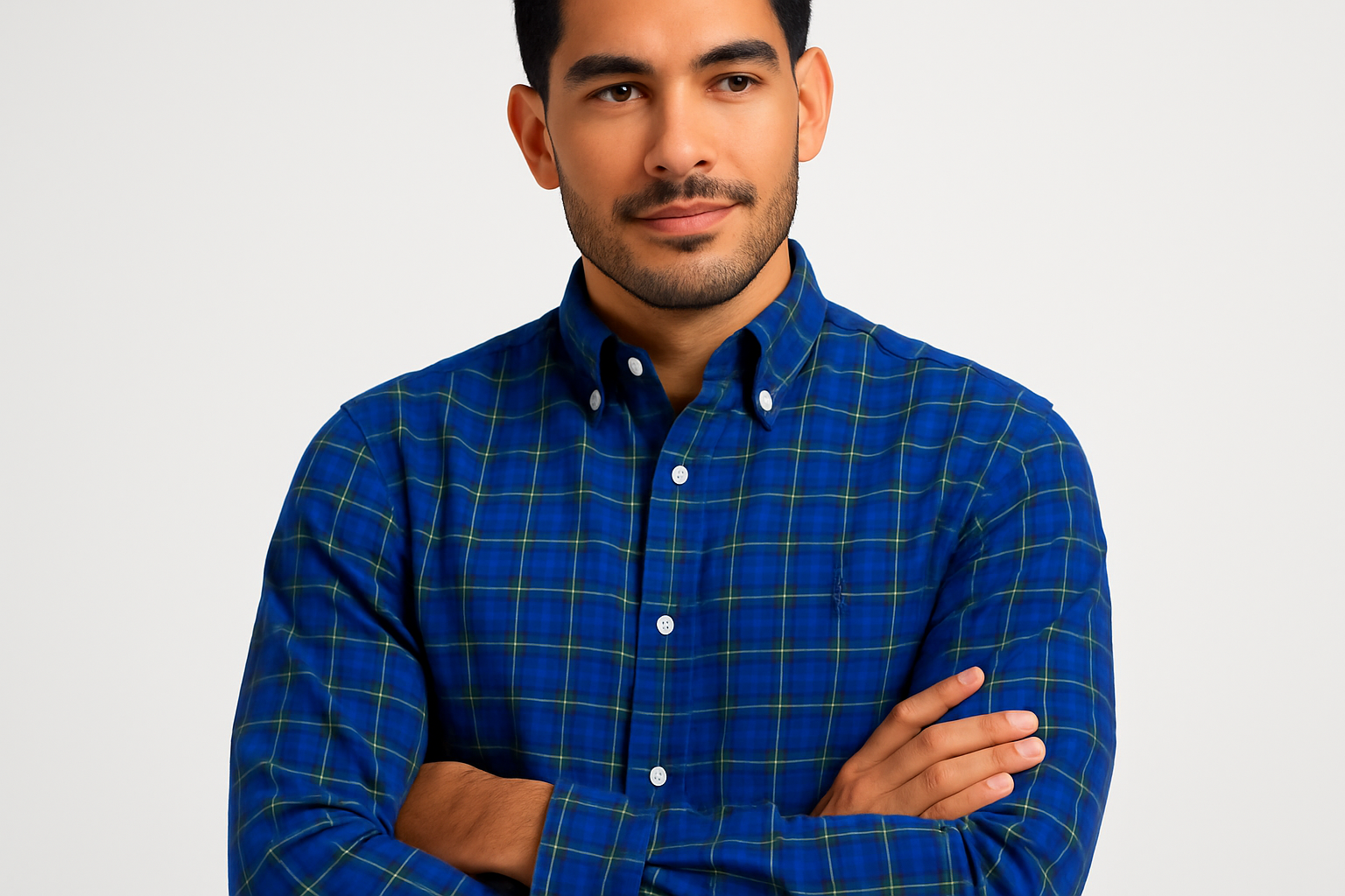 Pose relajada con brazos cruzados