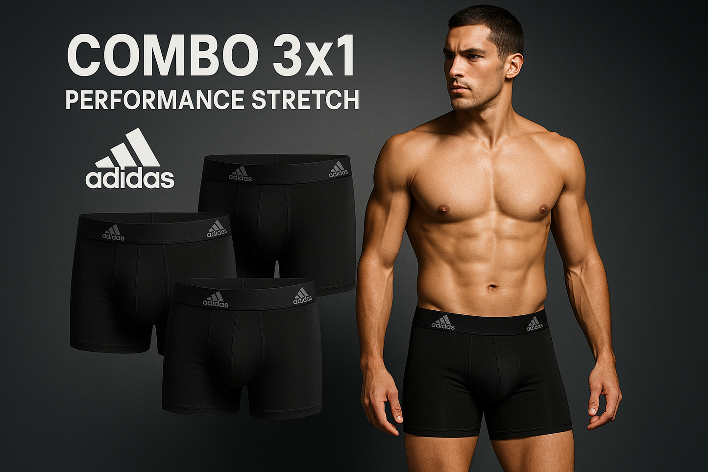 Publicidad persuasiva - Combo 3 Boxers Adidas