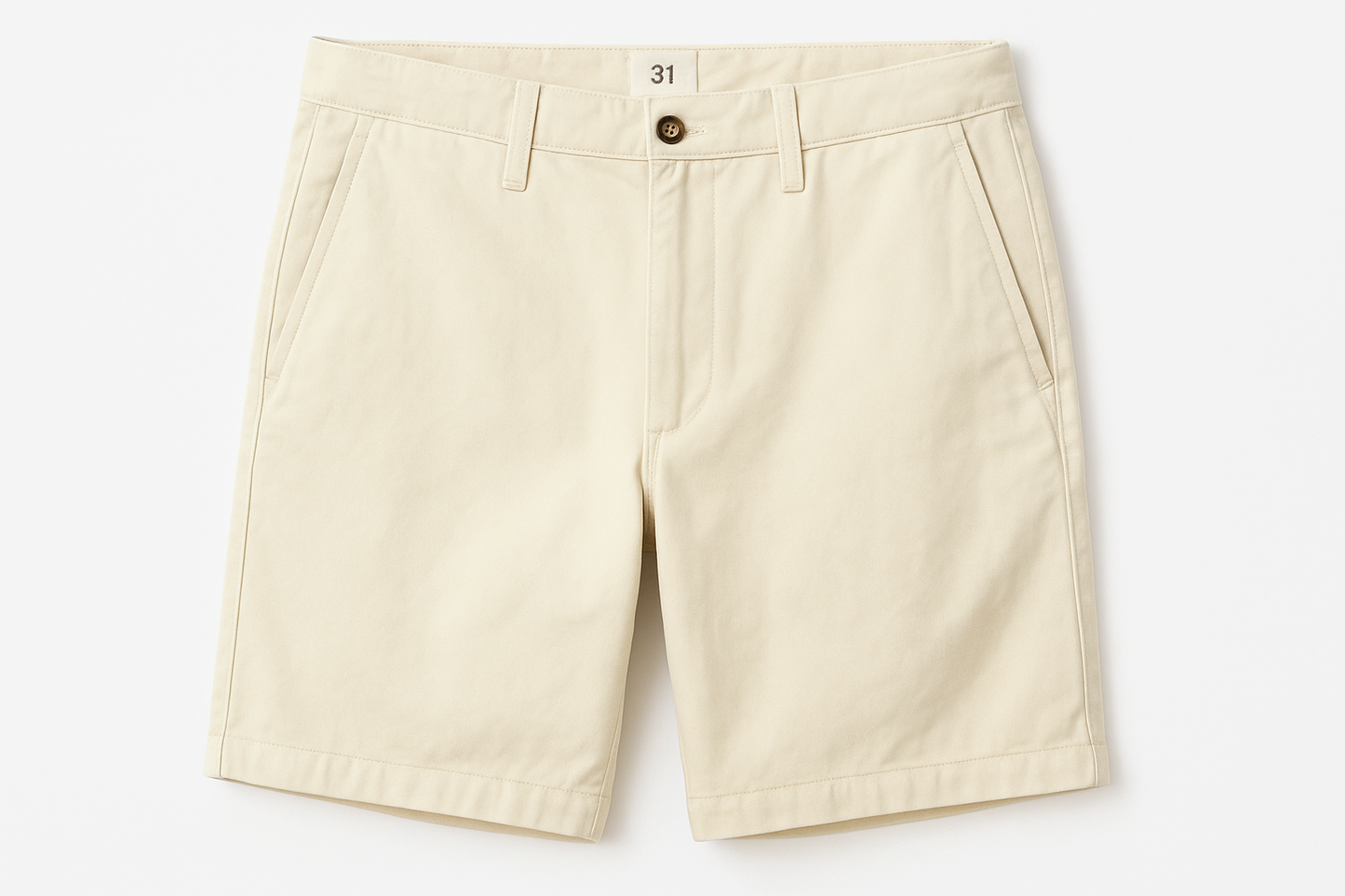 Short casual color #d8d7c1 - Vista frontal