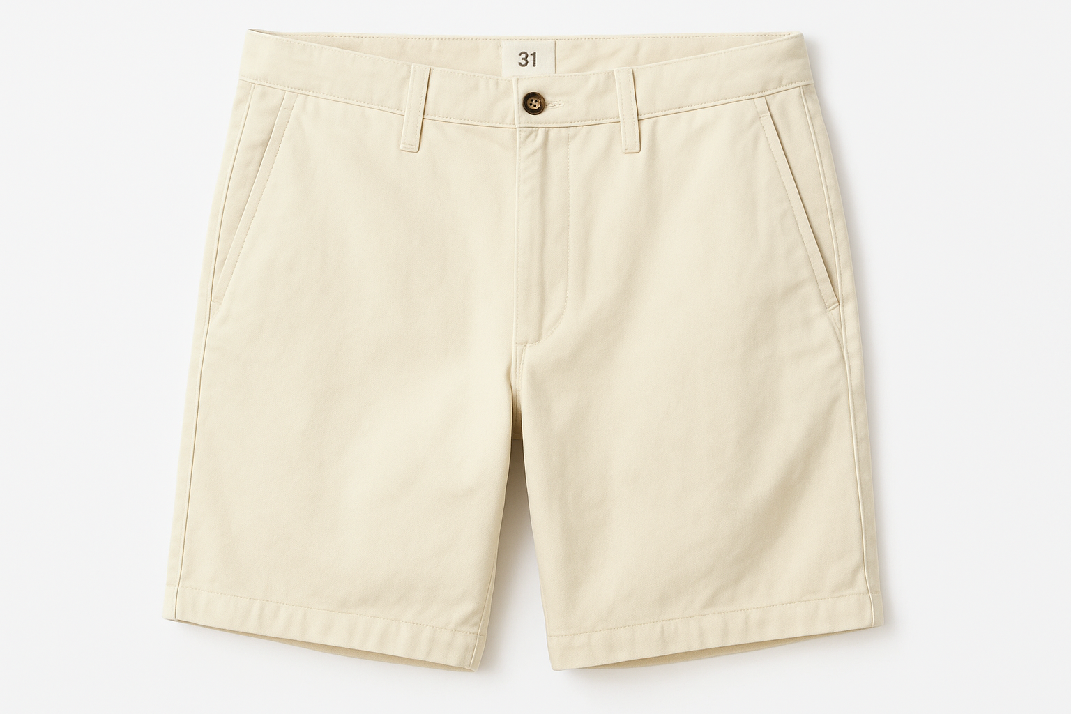 Short casual color #d8d7c1 - Vista frontal