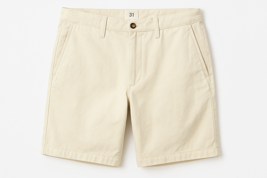 Short casual color #d8d7c1 - Vista frontal