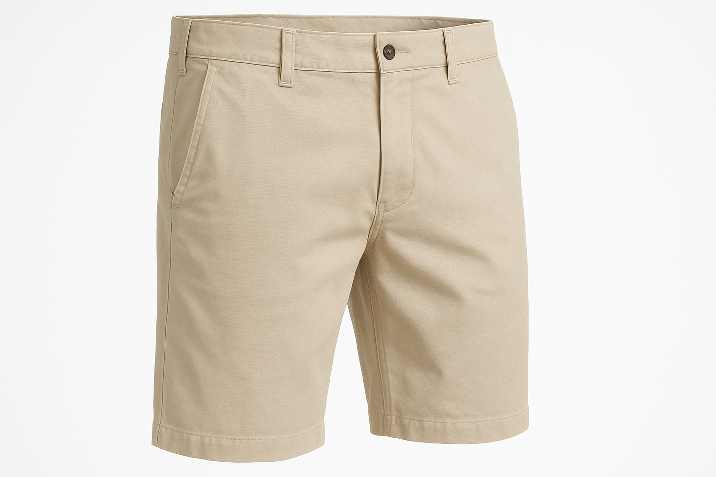 Short casual color #d8d7c1 - Vista tres cuartos