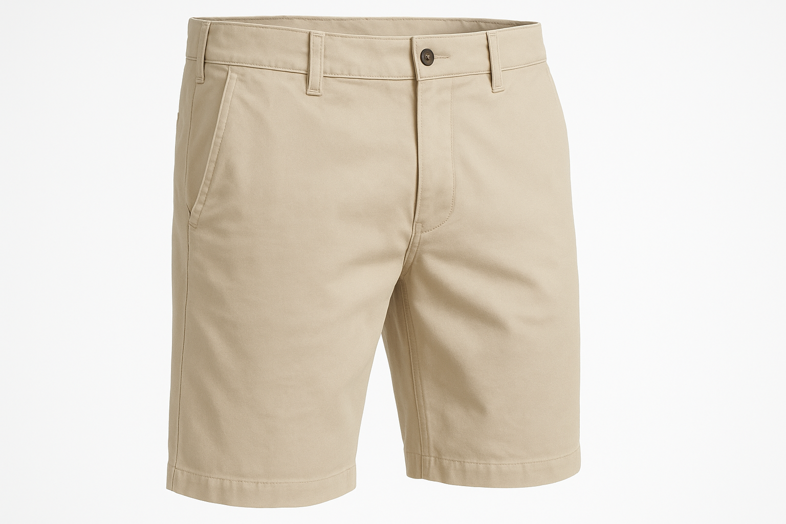 Short casual color #d8d7c1 - Vista tres cuartos