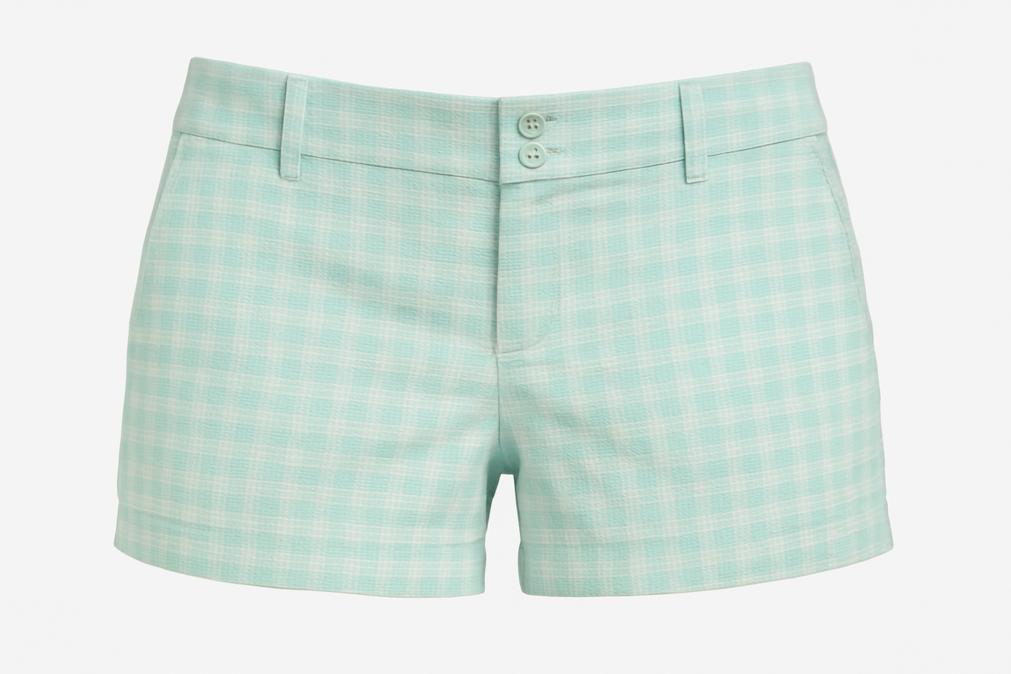 Short de mujer a cuadros turquesa ghost mannequin