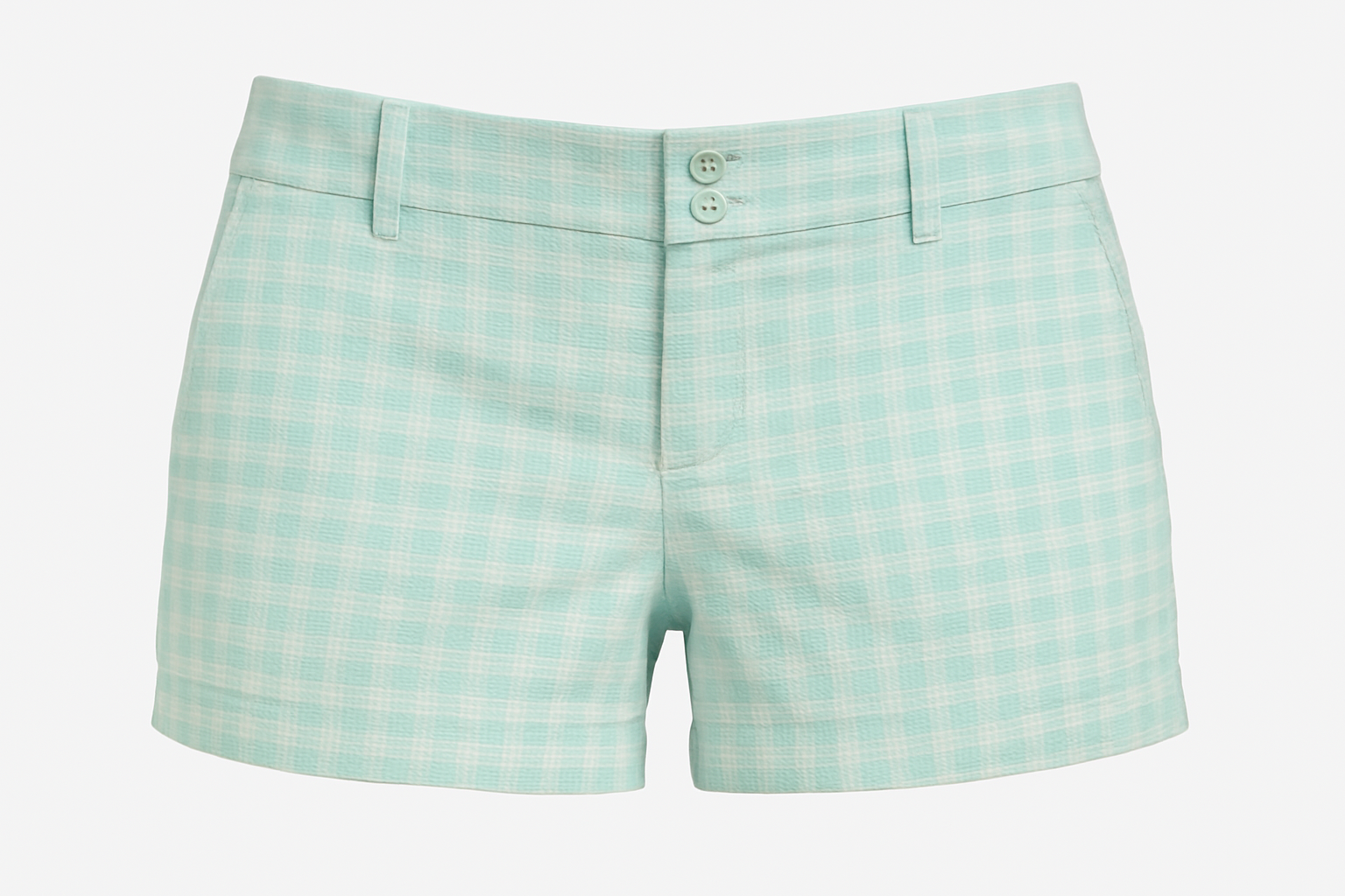 Short de mujer a cuadros turquesa ghost mannequin