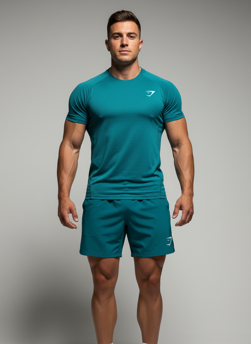 Short Teal con Conjunto Deportivo