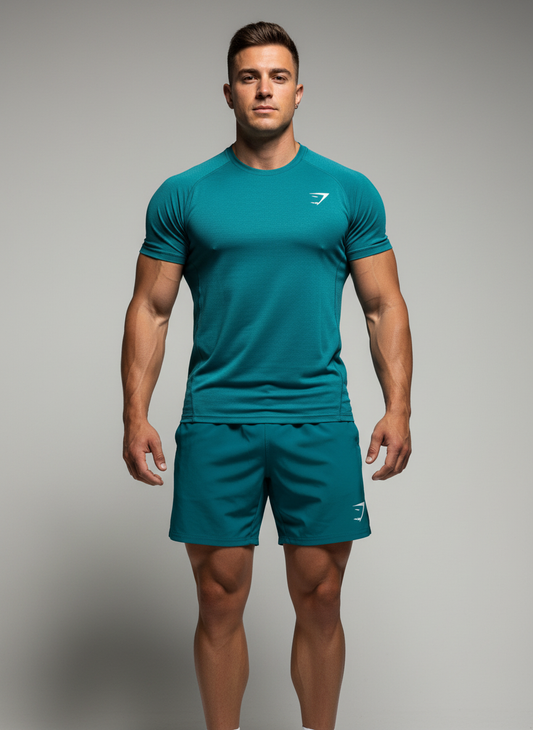 Short Teal con Conjunto Deportivo