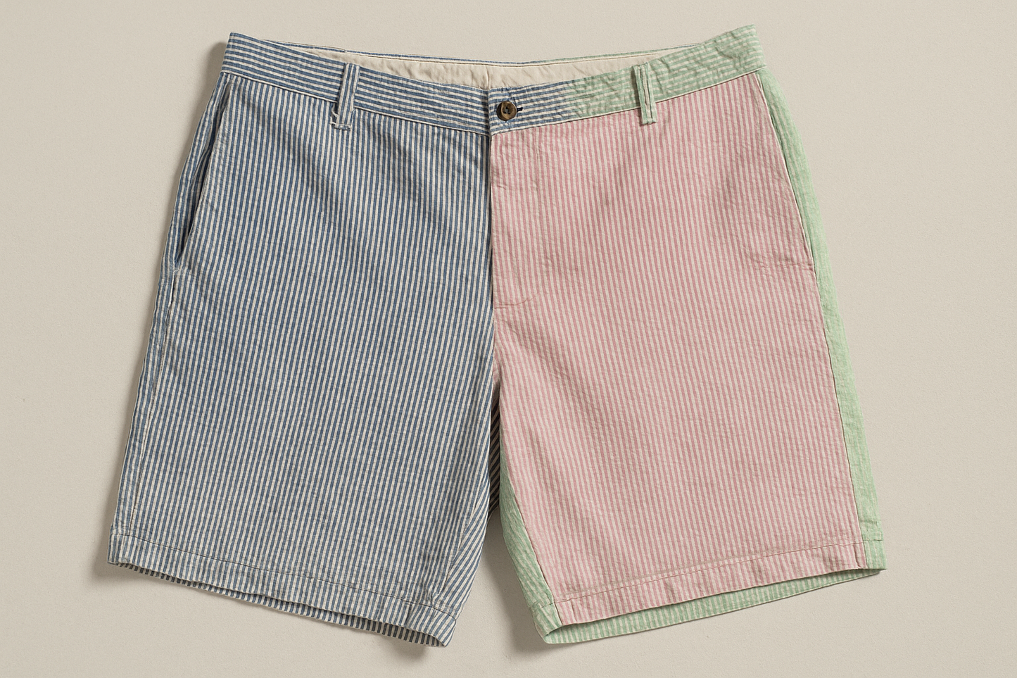 Shorts vintage con rayas multicolores - vista plana