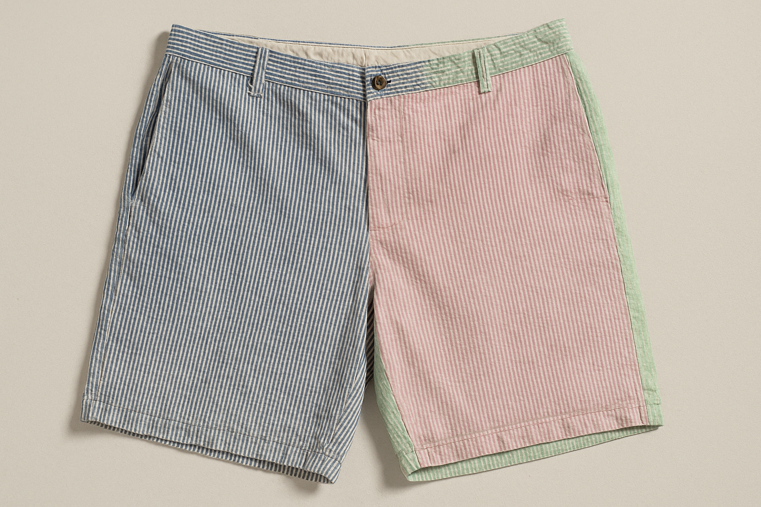 Shorts vintage con rayas multicolores - vista plana