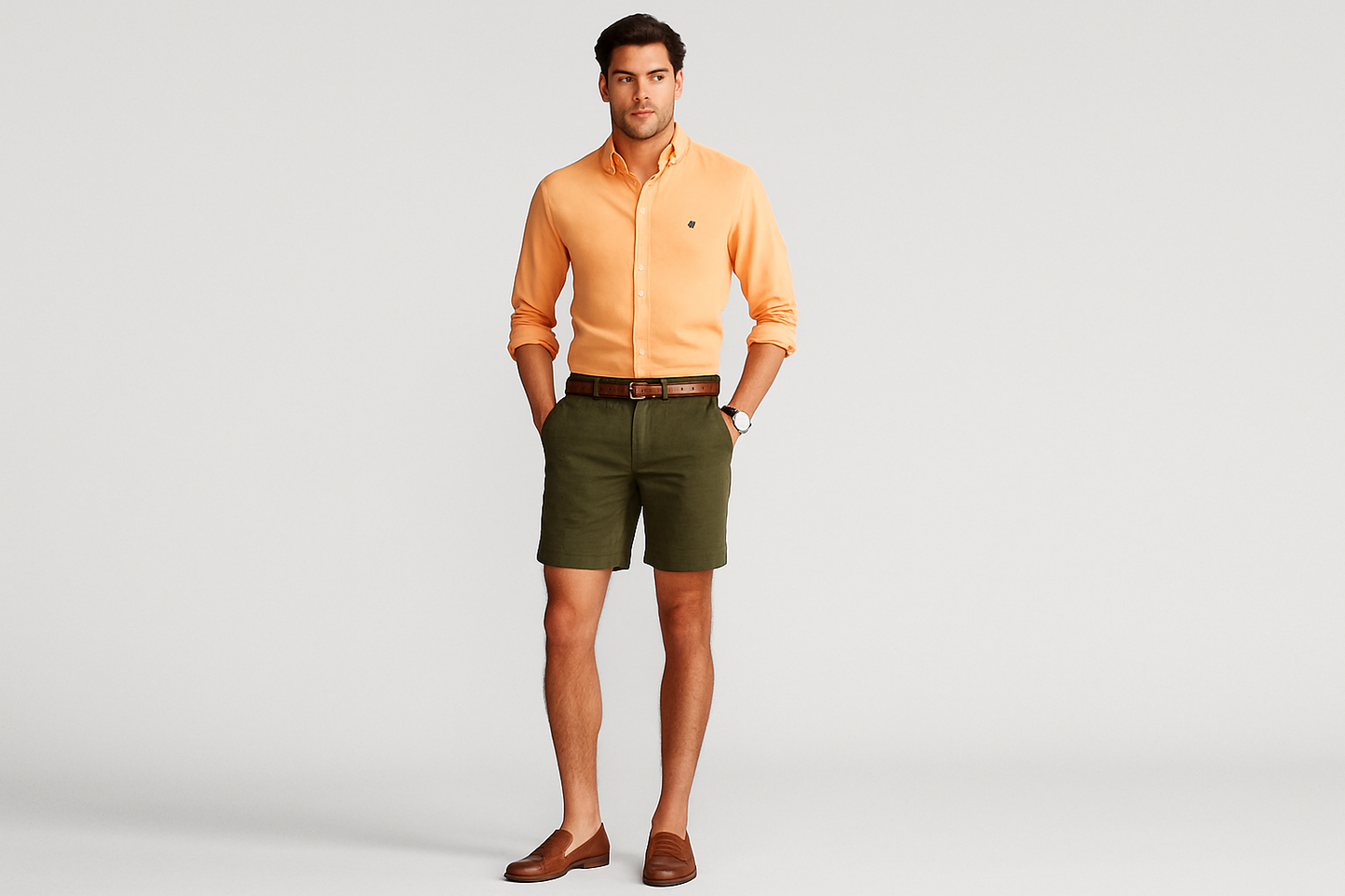 Smart casual shorts verde oliva