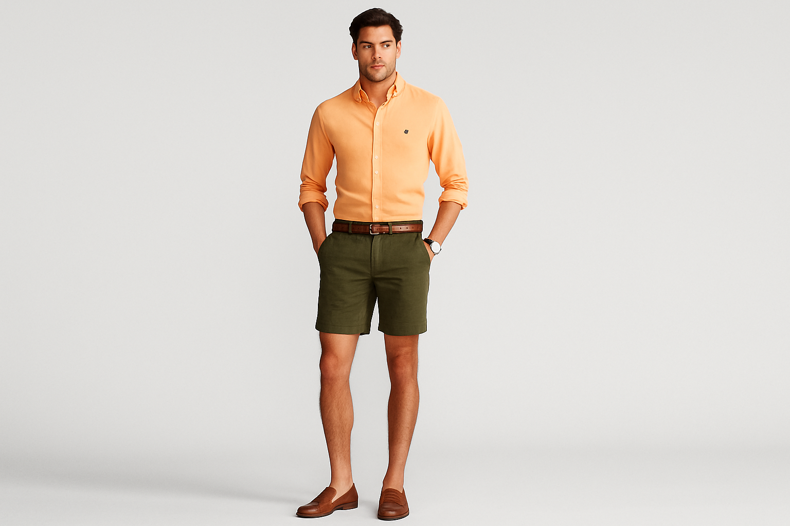 Smart casual shorts verde oliva