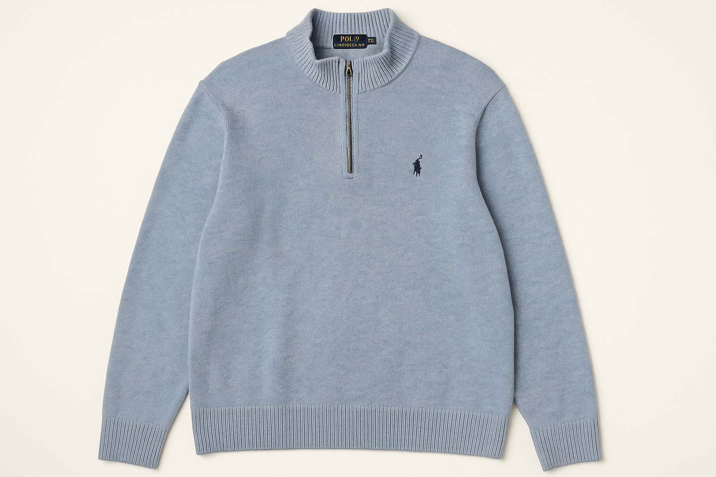 Suéter jersey Polo Ralph Lauren celeste de segunda mano, talla XXL