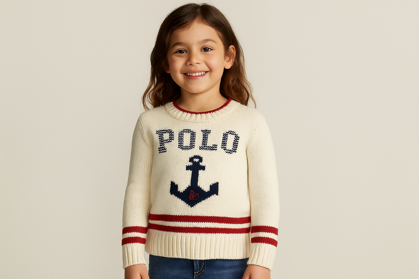Suéter Polo con modelo niña
