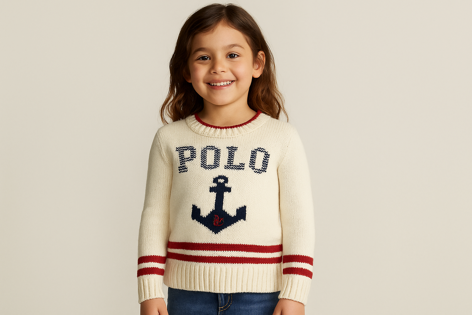 Suéter Polo con modelo niña