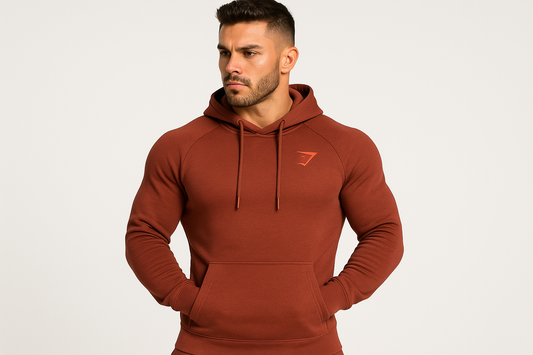 Sudadera terracota con modelo atlético