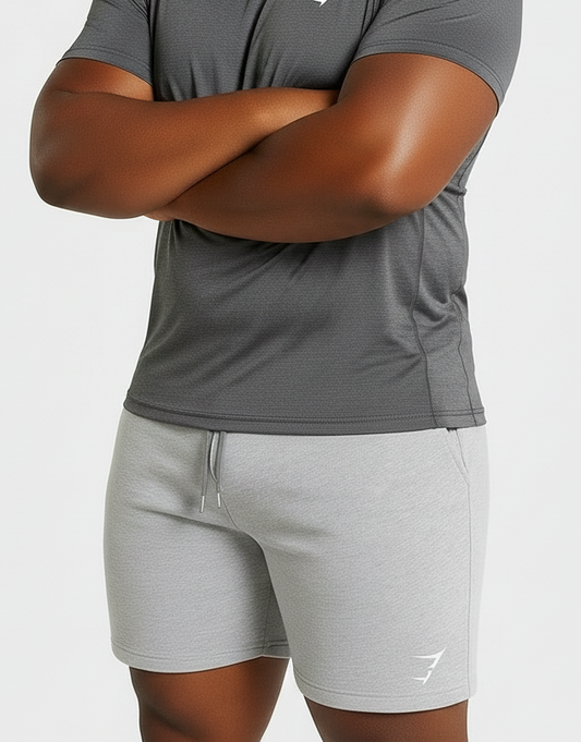 Short Lounge Gymshark 🏋🏼‍♂️ color gris y logo en blanco Talla XL