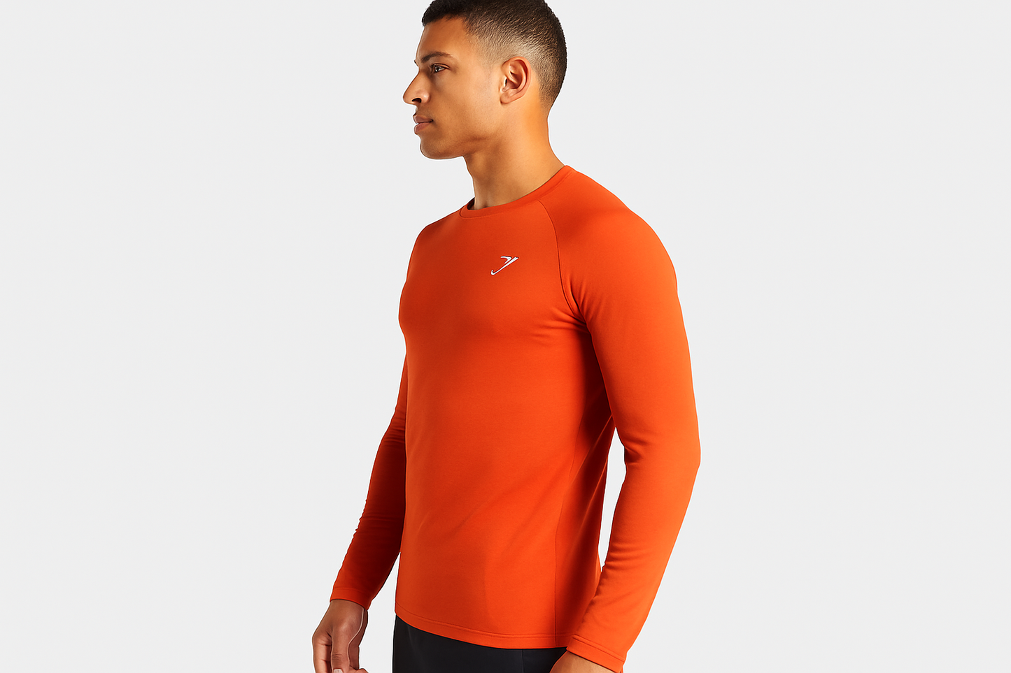 Vista de perfil modelo atlético - símbolo Gymshark