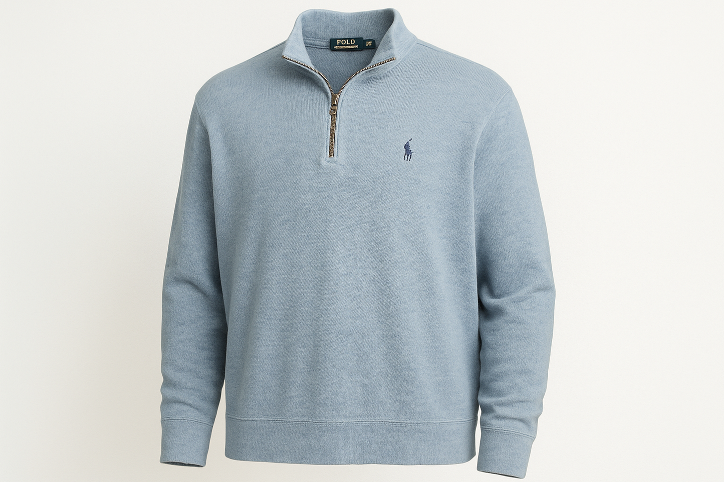 Vista de tres cuartos frontal del suéter de segunda mano