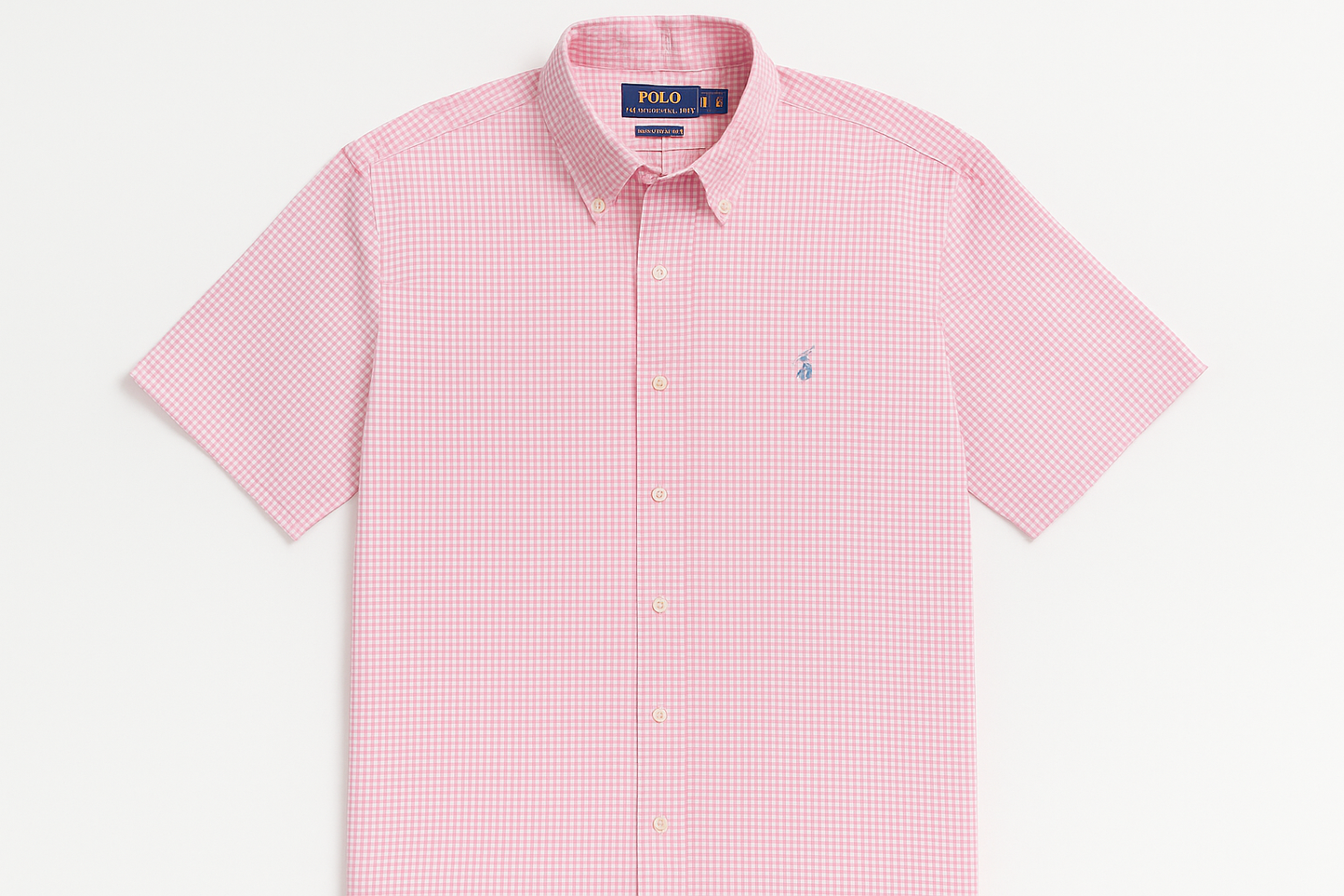 Vista flat lay de la camisa manga corta