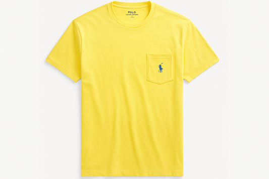 Vista frontal amarilla con bolsillo