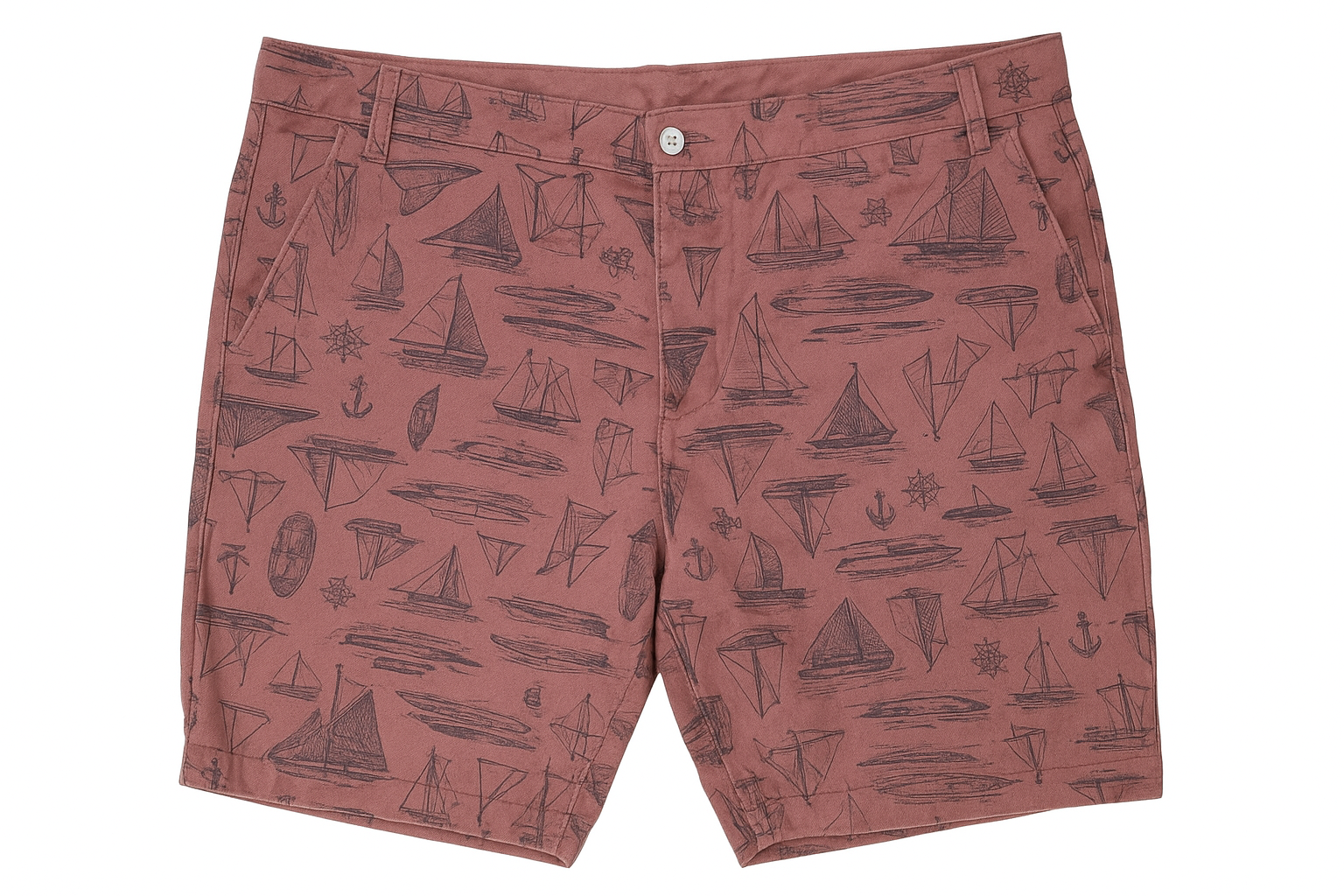 Vista frontal plana - largo exacto con patrón náutico