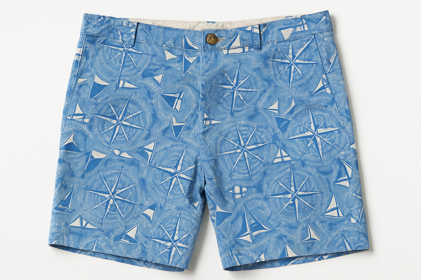 Vista frontal plana - largo exacto con patrón náutico