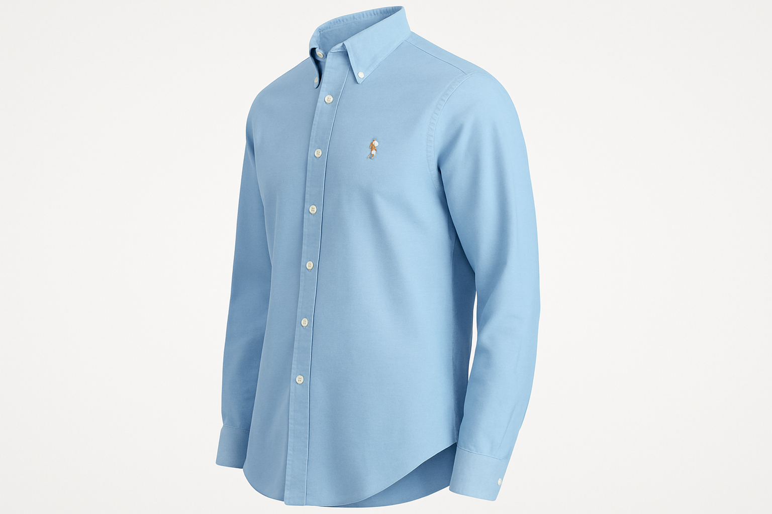 Vista lateral camisa celeste