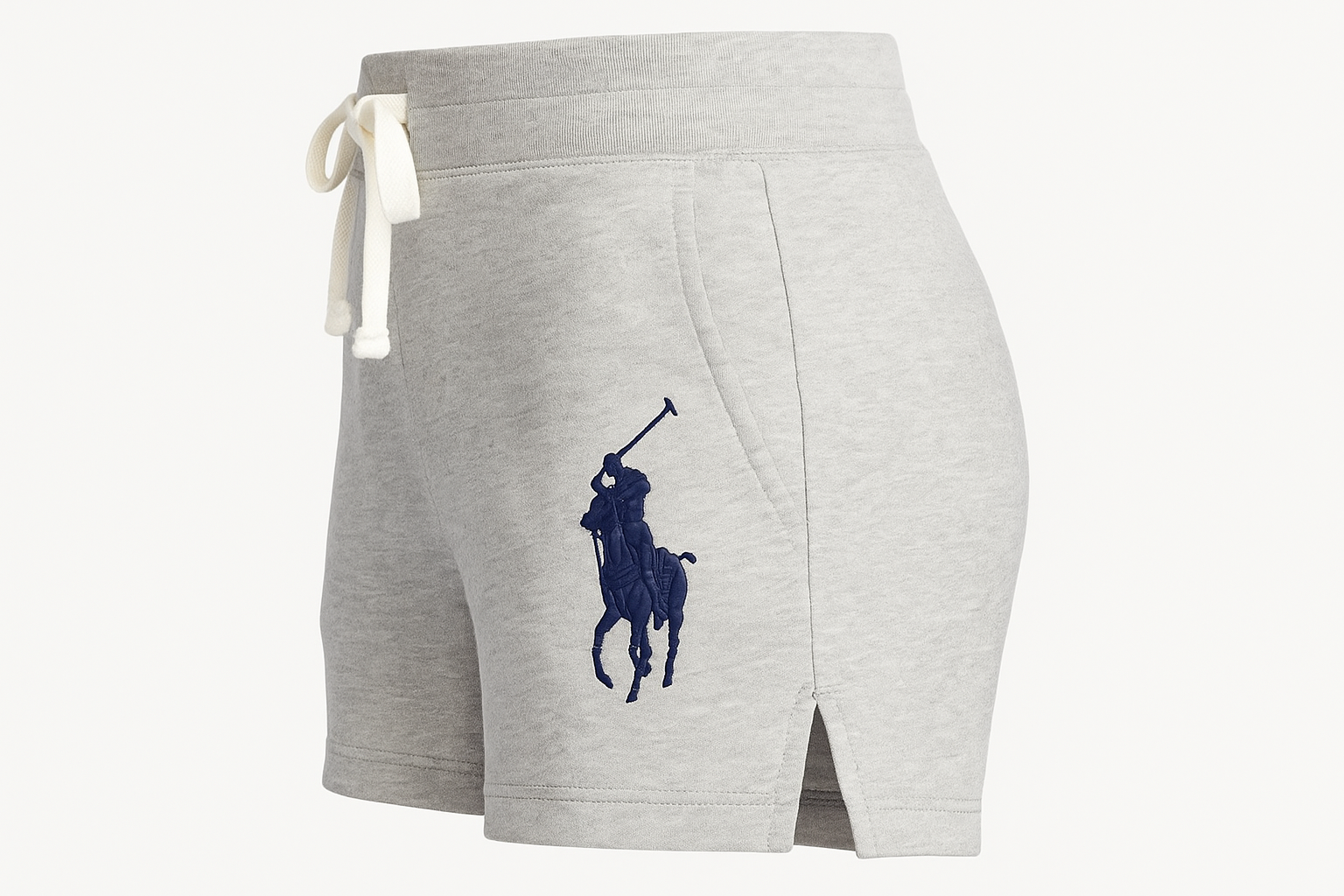 Vista lateral - cordón blanco corto, short corto