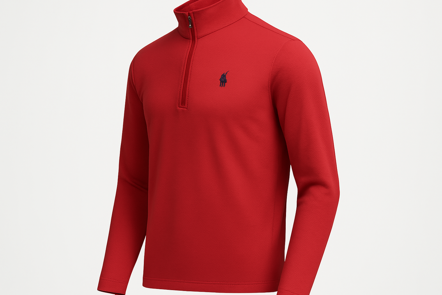 Vista lateral del quarter-zip