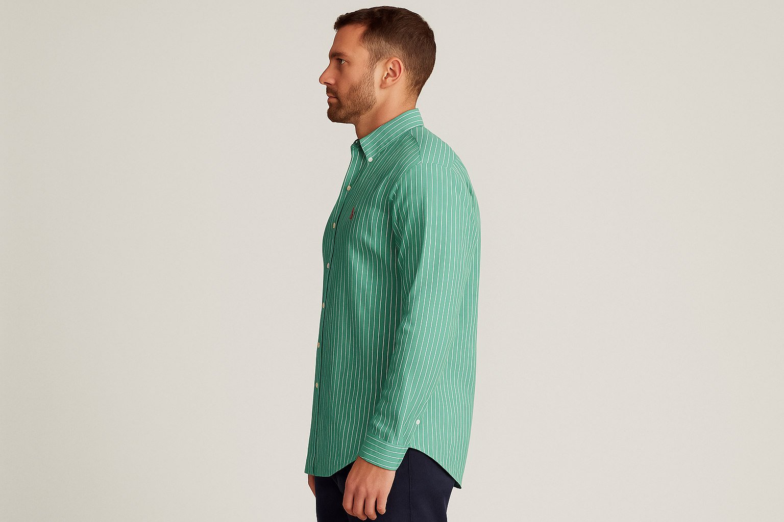 Vista lateral rayas finas predominio verde