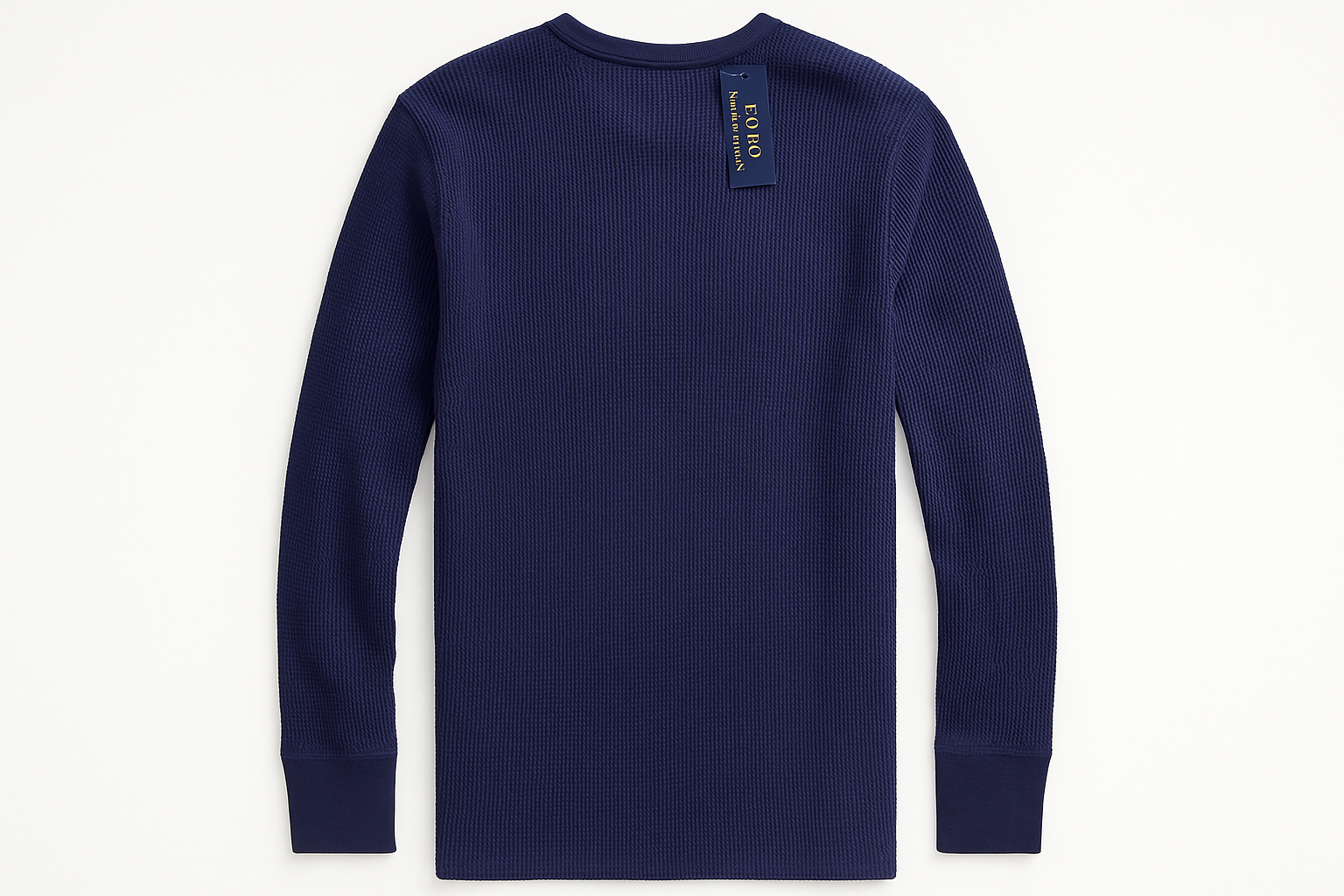 Vista posterior camiseta waffle navy