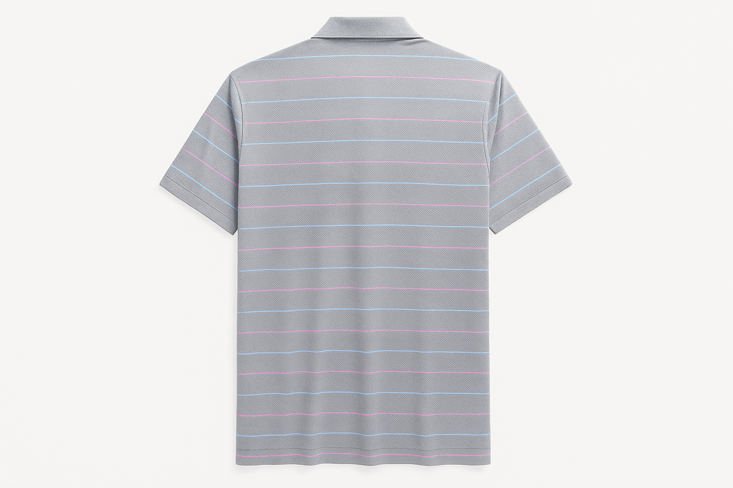 Vista posterior de la camiseta polo Ralph Lauren con líneas delgadas