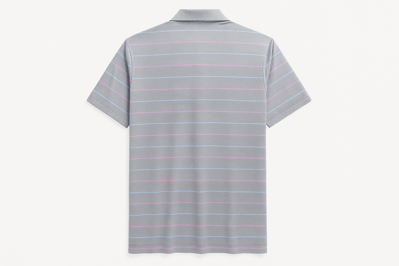 Vista posterior de la camiseta polo Ralph Lauren con líneas delgadas