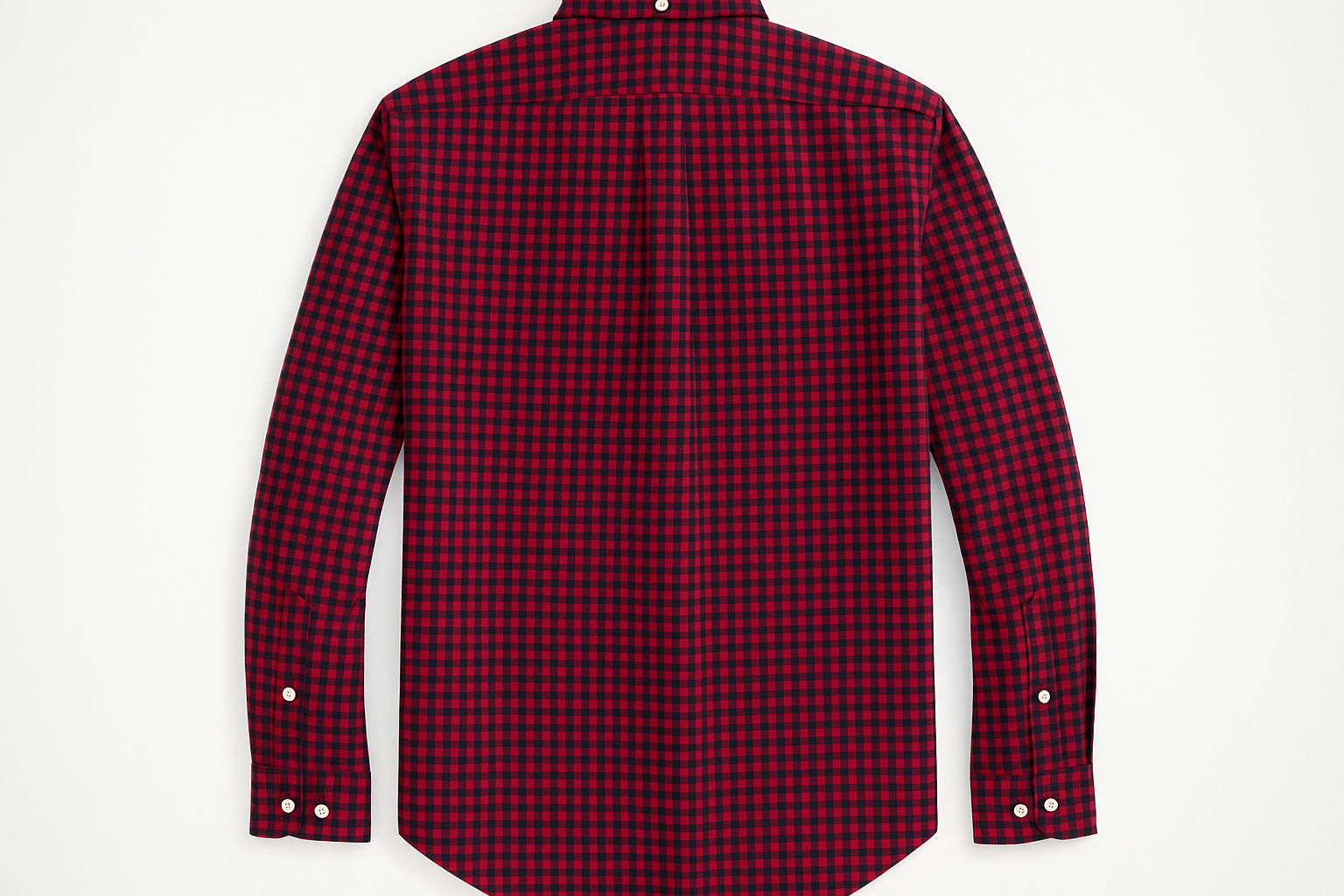 Vista trasera de la camisa gingham