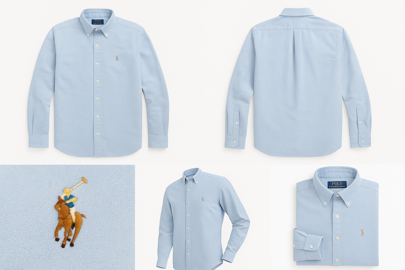 Vistas múltiples camisa celeste