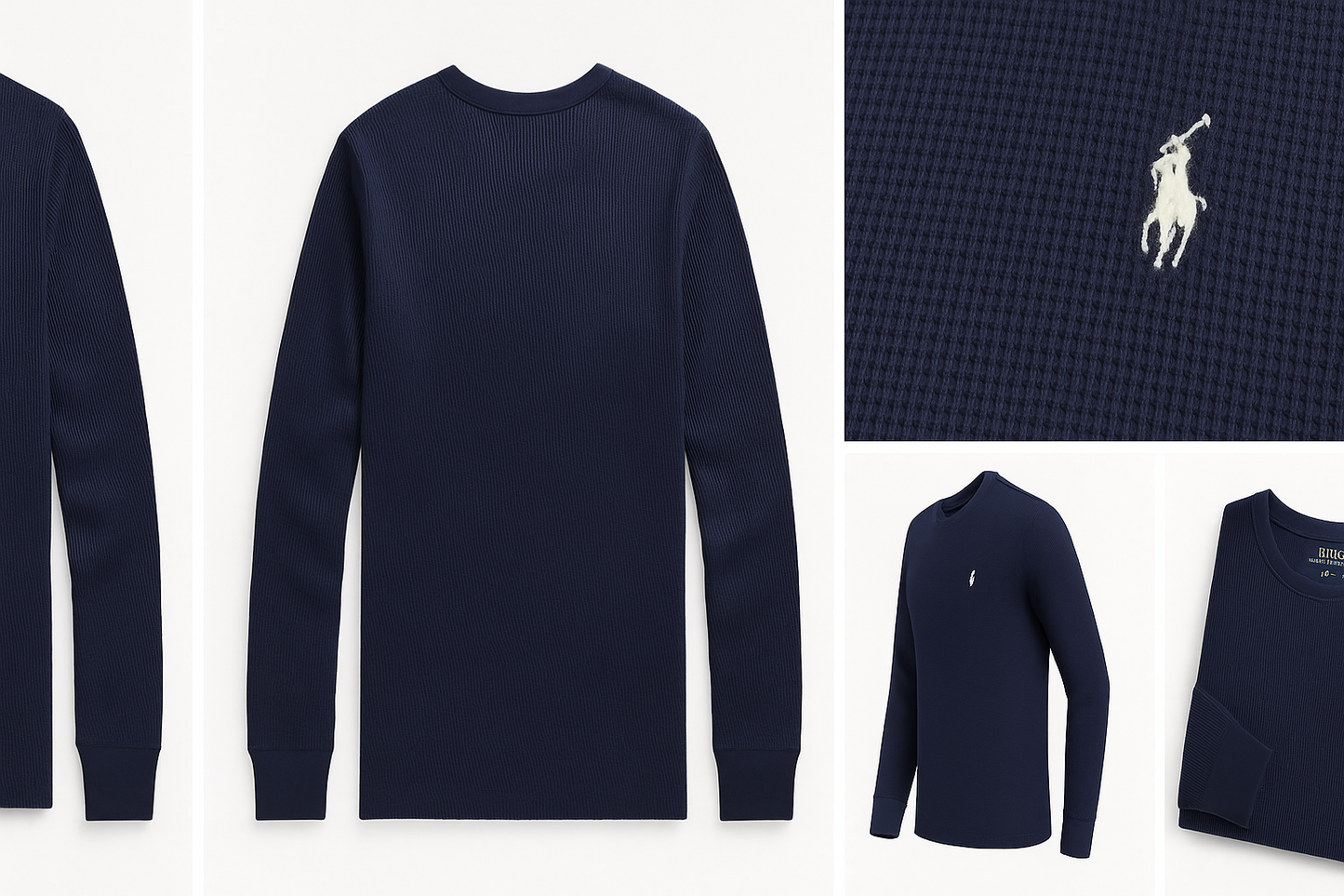 Vistas múltiples camiseta waffle navy