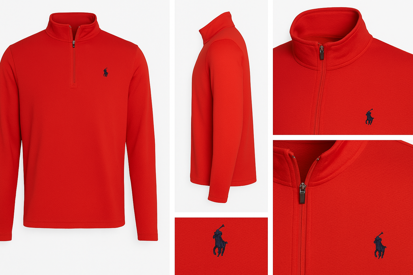 Vistas múltiples del quarter-zip