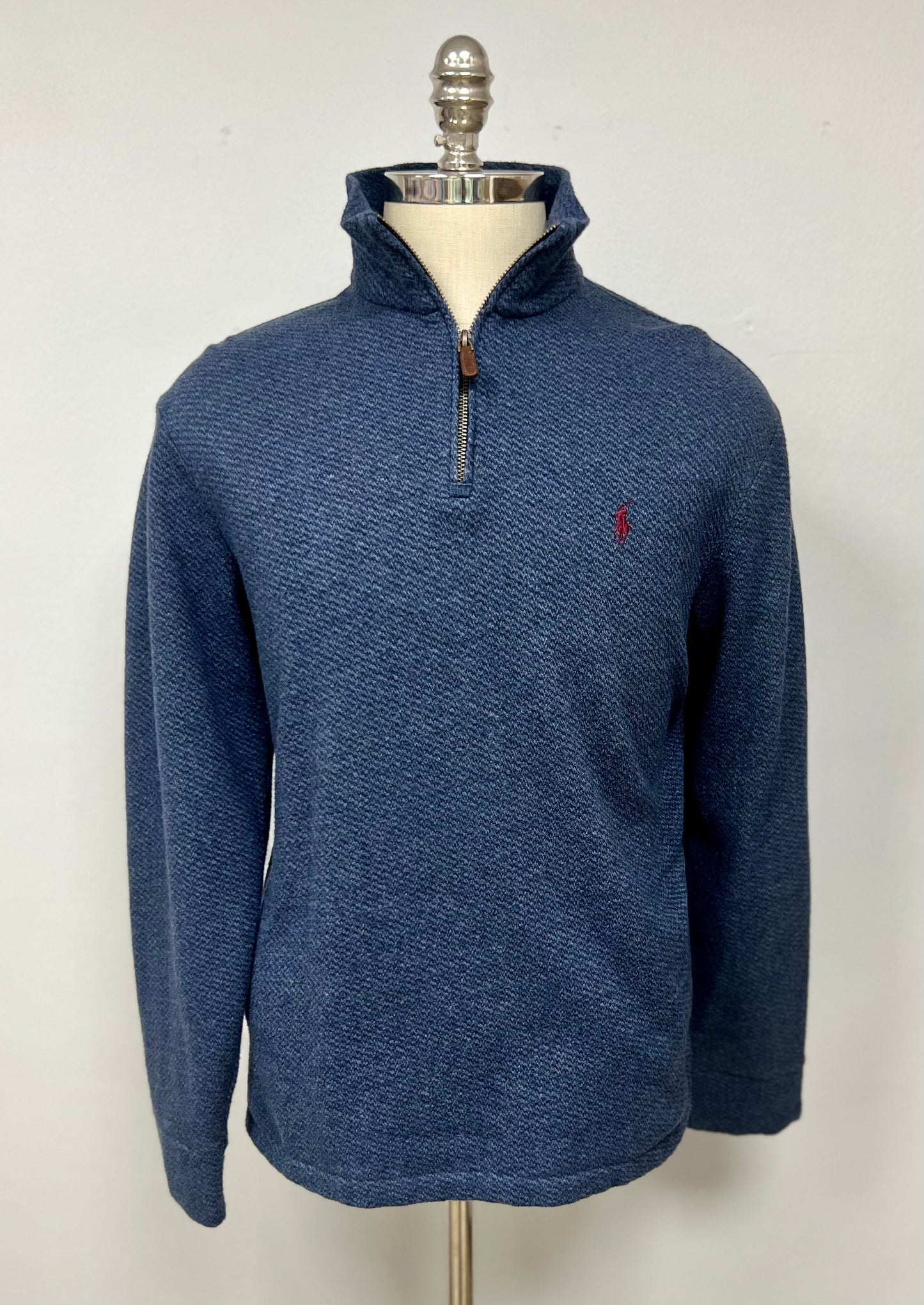 Sueter Jersey color azul oscuro con logo rojo Polo Ralph Lauren 🏇🏼 Talla M Tela algodón