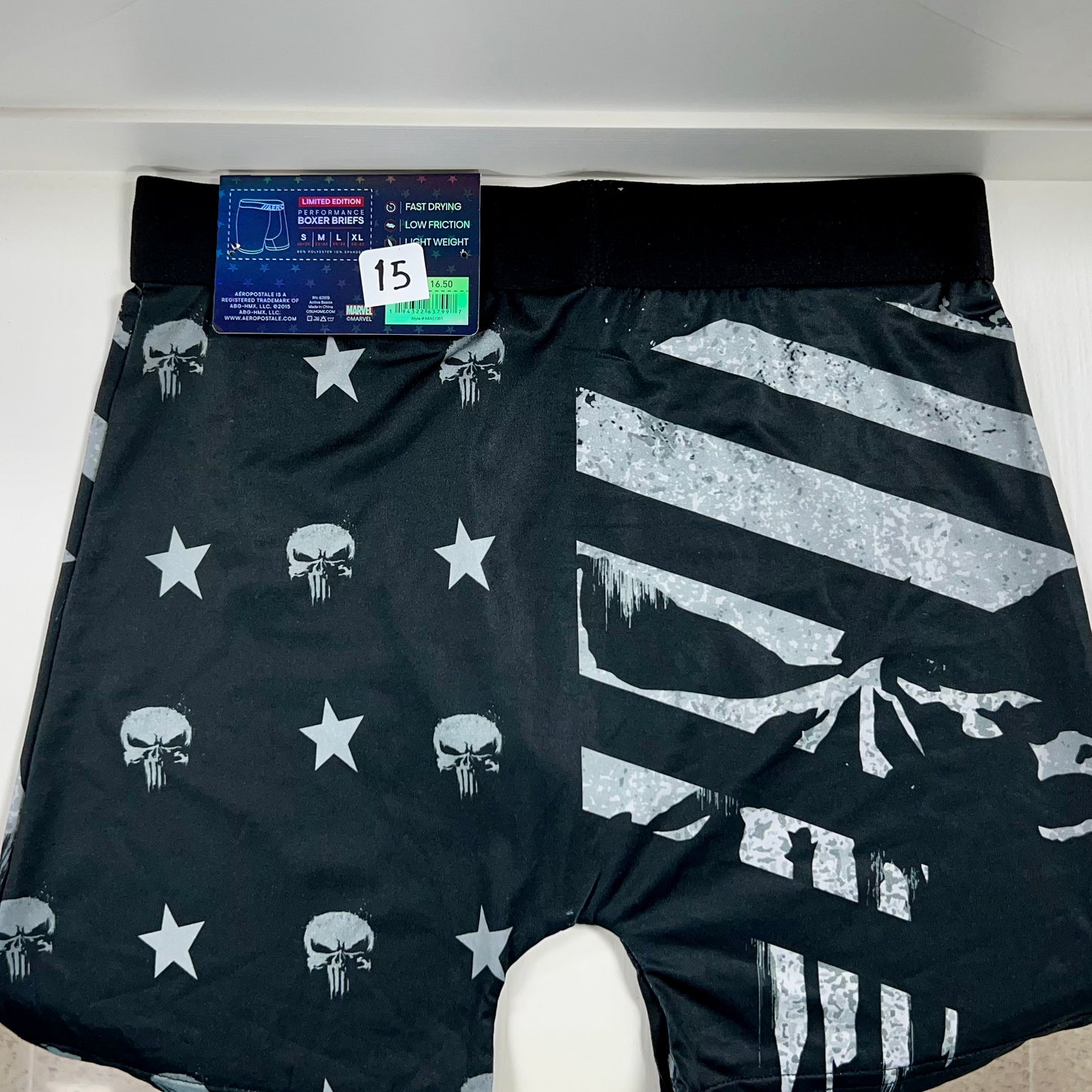 Boxers Aeropostale edición especial marvel Punisher 💀 Color negro y gris Talla Medium