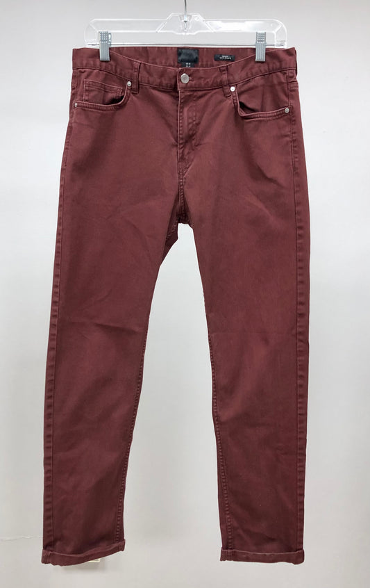 Pantalon jeans color rojo púrpura H&M 🇸🇪 Talla 32 Corte Slim Fit