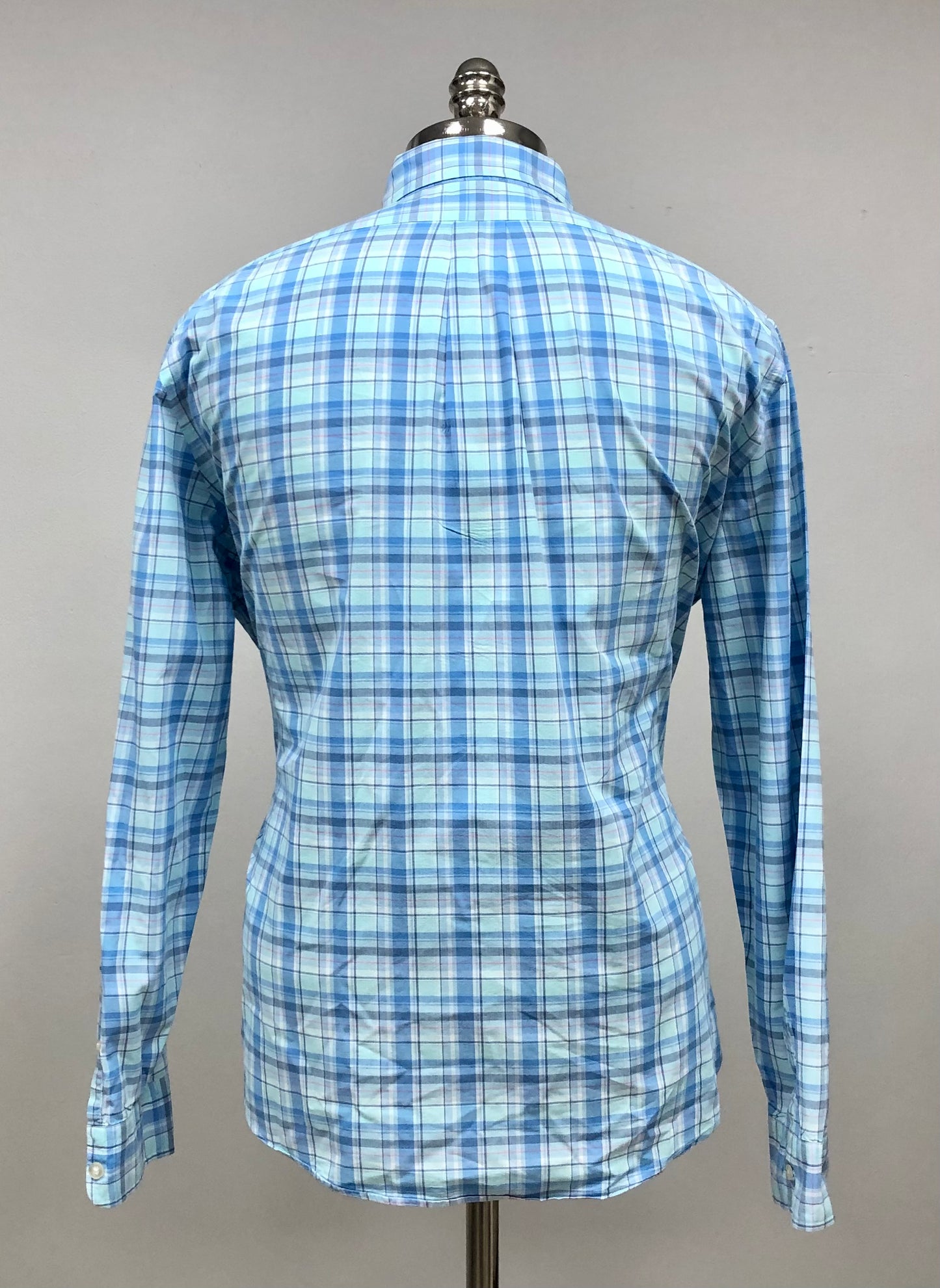 Camisa de botones Vineyard Vines 🐳 con patrón de cuadros en color celeste, azul y turquesa Talla XL Entalle Slim Fit