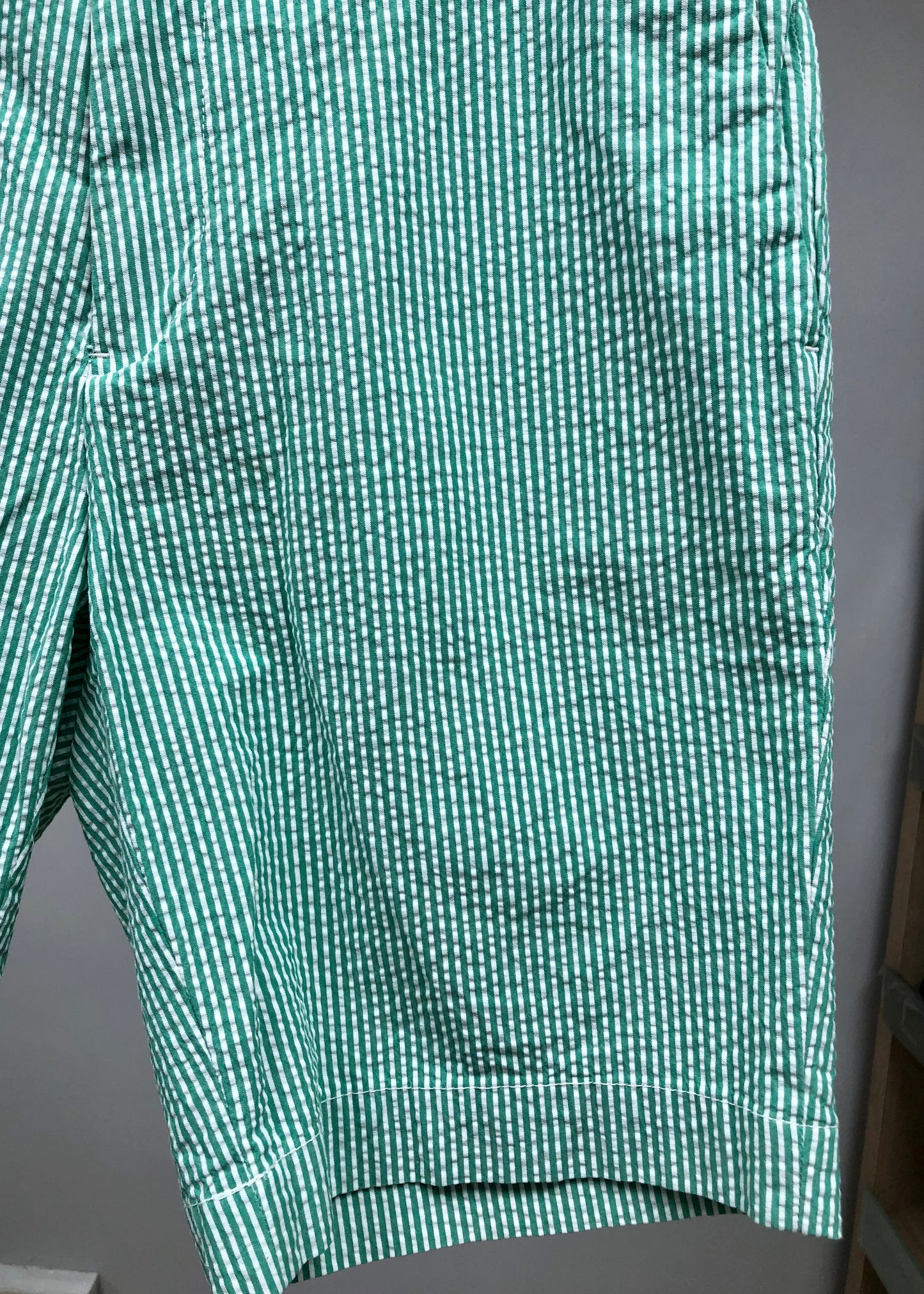 Short Casual Polo Ralph Lauren seersucker de rayas en color verde y blanco talla 32