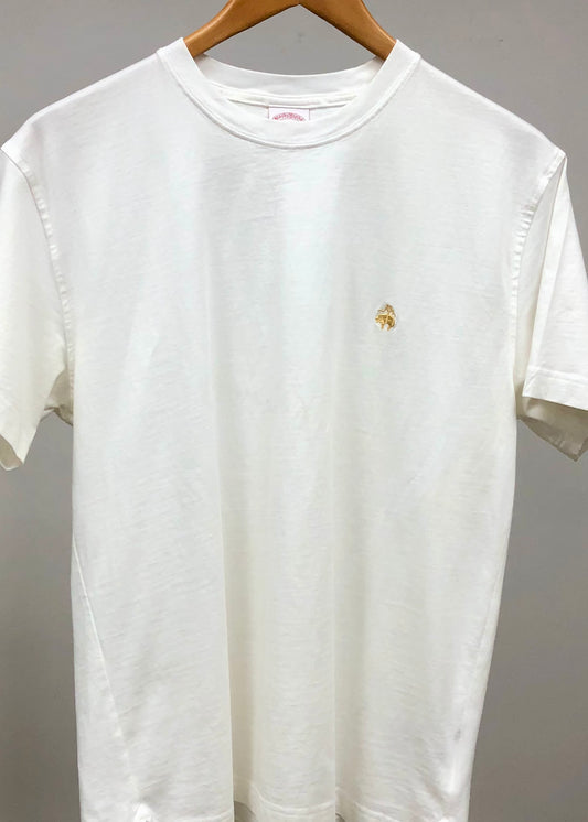 Camiseta cuello redondo Brooks Brothers 🐑 color blanco y logo dorado Talla M y L