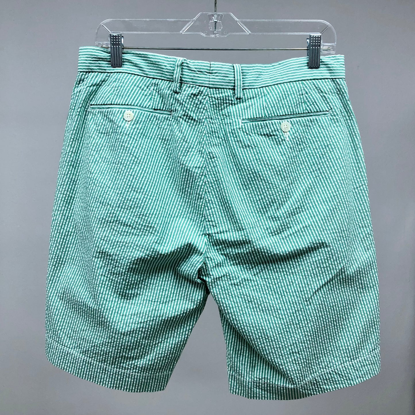 Short Casual Polo Ralph Lauren seersucker de rayas en color verde y blanco talla 32