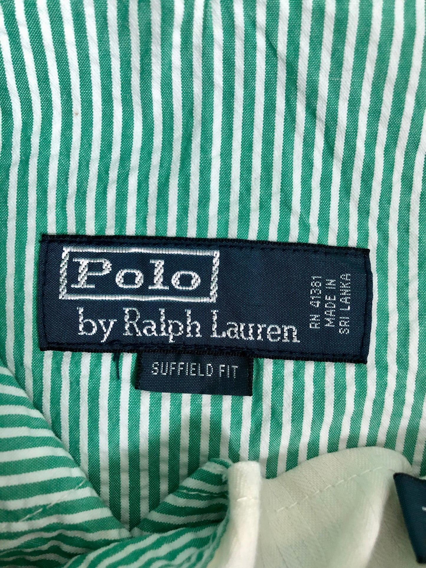 Short Casual Polo Ralph Lauren seersucker de rayas en color verde y blanco talla 32