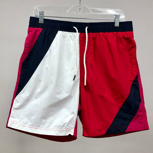 Short de baño Tommy Hilfiger color rojo y blanco con franja en color azul navy talla L