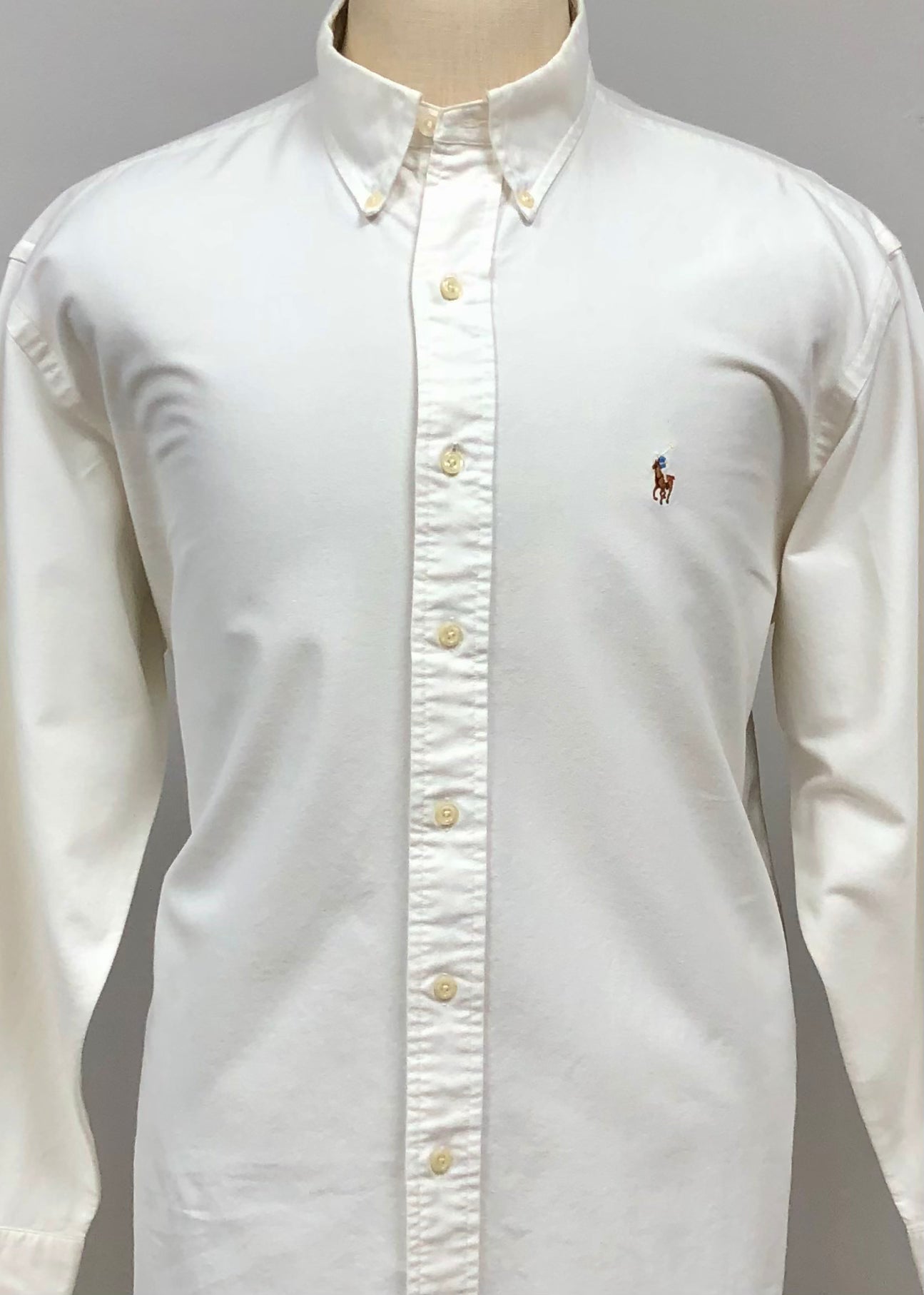Camisa de botones Polo Ralph Lauren 🏇🏼 Oxford en color blanco Talla XL Entalle Slim Fit