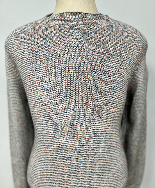 Sueter Jersey con cuello Redondo Ermenegildo Zegna 🇮🇹 tejido multicolor Talla L