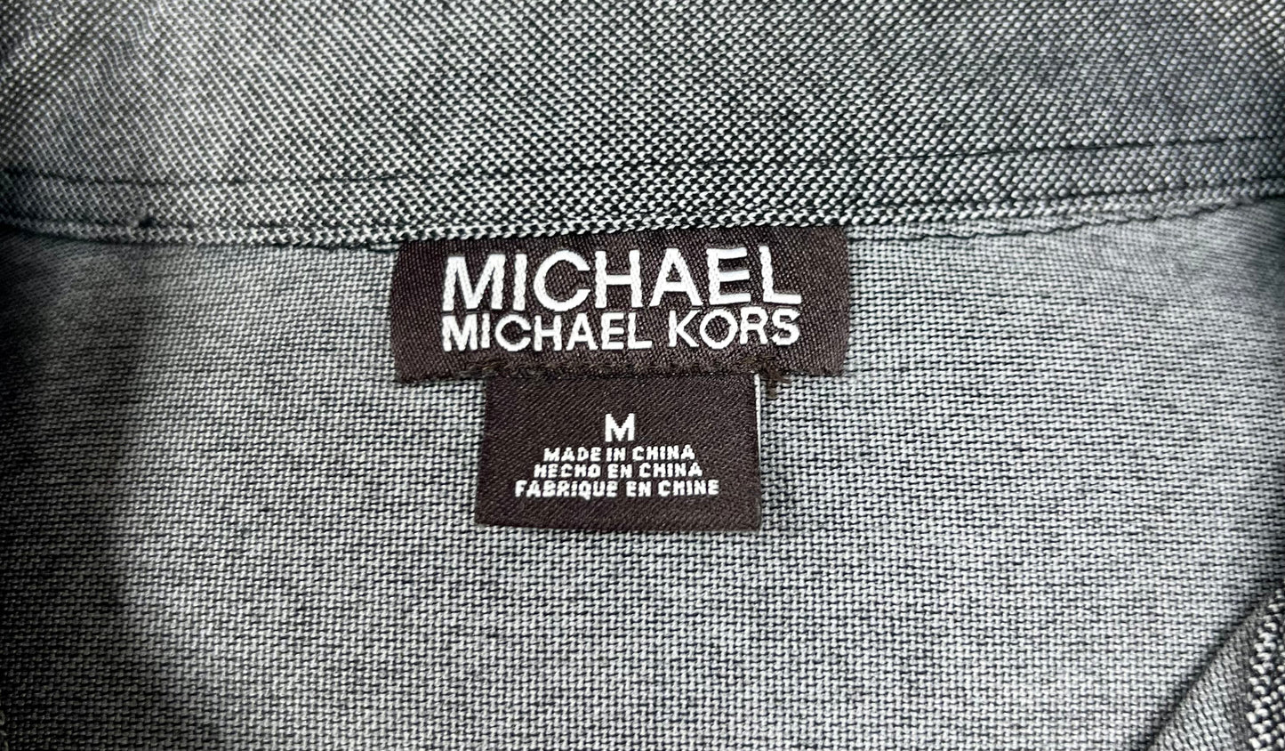 Camiseta Polo Michael Kors color gris metalizado Talla M Entalle Regular